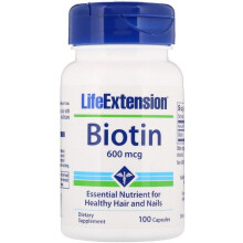 Life Extension, Biotyna, 600 mcg, 100 Kapsułek