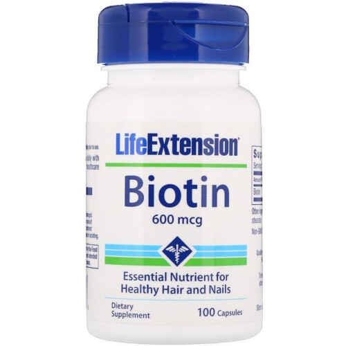 Life Extension, Biotyna, 600 mcg, 100 Kapsułek