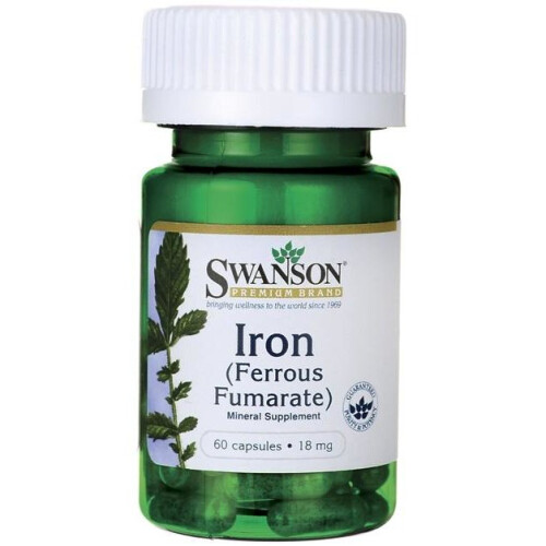 Swanson, Ferro Fumarato Ferroso, 18 mg, 60 Capsule