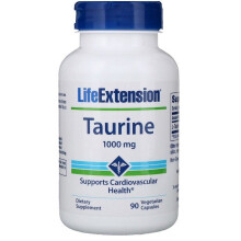 Life Extension, Tauriini, 1,000 mg, 90 Kasvissyöjä Pillereitä