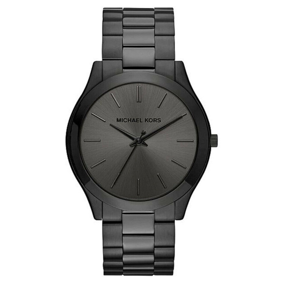 Michael Kors Slim Runway Black Dial Stainless Strap Men's Watch