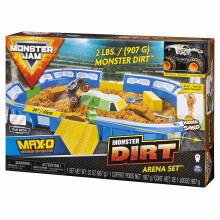 Monster Jam Monster Dirt Arena 24-Zoll-Spielset mit 2 Pfund Monster Dirt und exklusivem Monster Jam Truck aus Druckguss im Mastab 1:64
