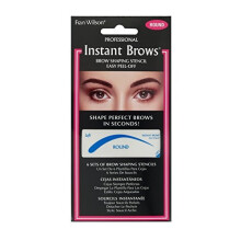 Fran Wilson Instant Brows Makeup Tool: Adhesive Stencils til perfekt formede bryn let at bruge ideel til begyndere og fordele - Rund