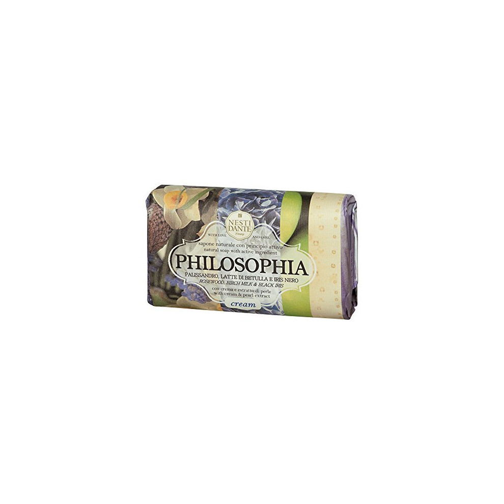Nesti Dante Philosophia Natural Soap, Creamrosewoodbirch Milk And Black Iris With Cream And Pearl Extract, 8.8 Ounce