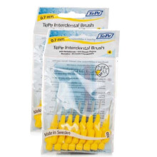 Tepe Interdental Brushes 0.7Mm - 2 Packets Of 8 (16 Brushes) Yellow
