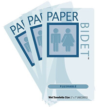 Paper Bidet (New!)- Flushable, Biodegradable, Unscented Bathroom Wipes 24 Individual Packs Per Orderon Sale