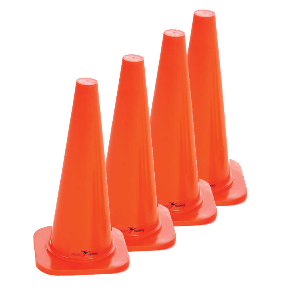 Precision Safety Football Rugby Training Traffic Marker Cones 18'' (Set of 4)