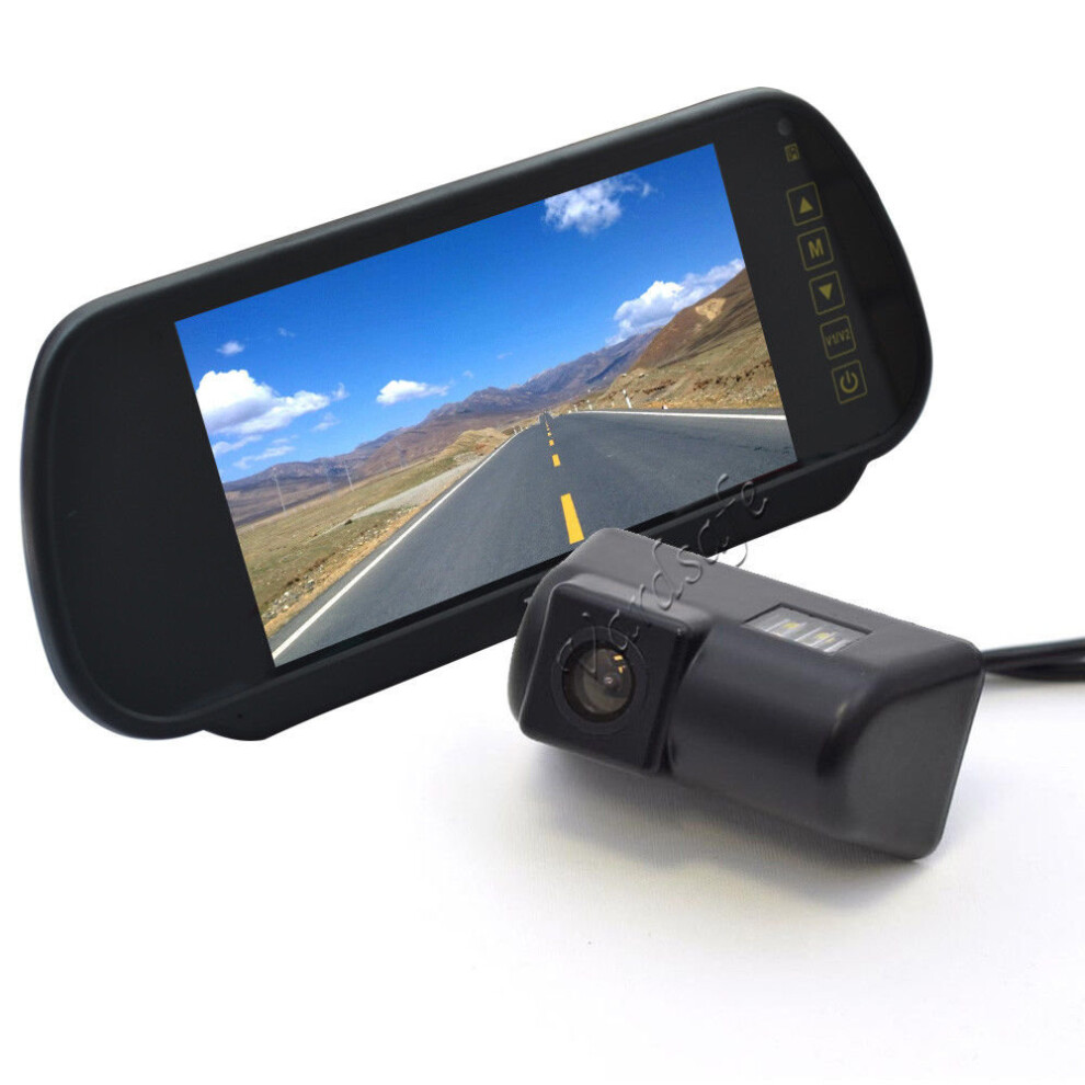 Vardsafe Replacement Reverse Backup Camera + 7" Clip-On Rear View Mirror Monitor For Ford Transit Connect (2010-2018) 8414756268997
