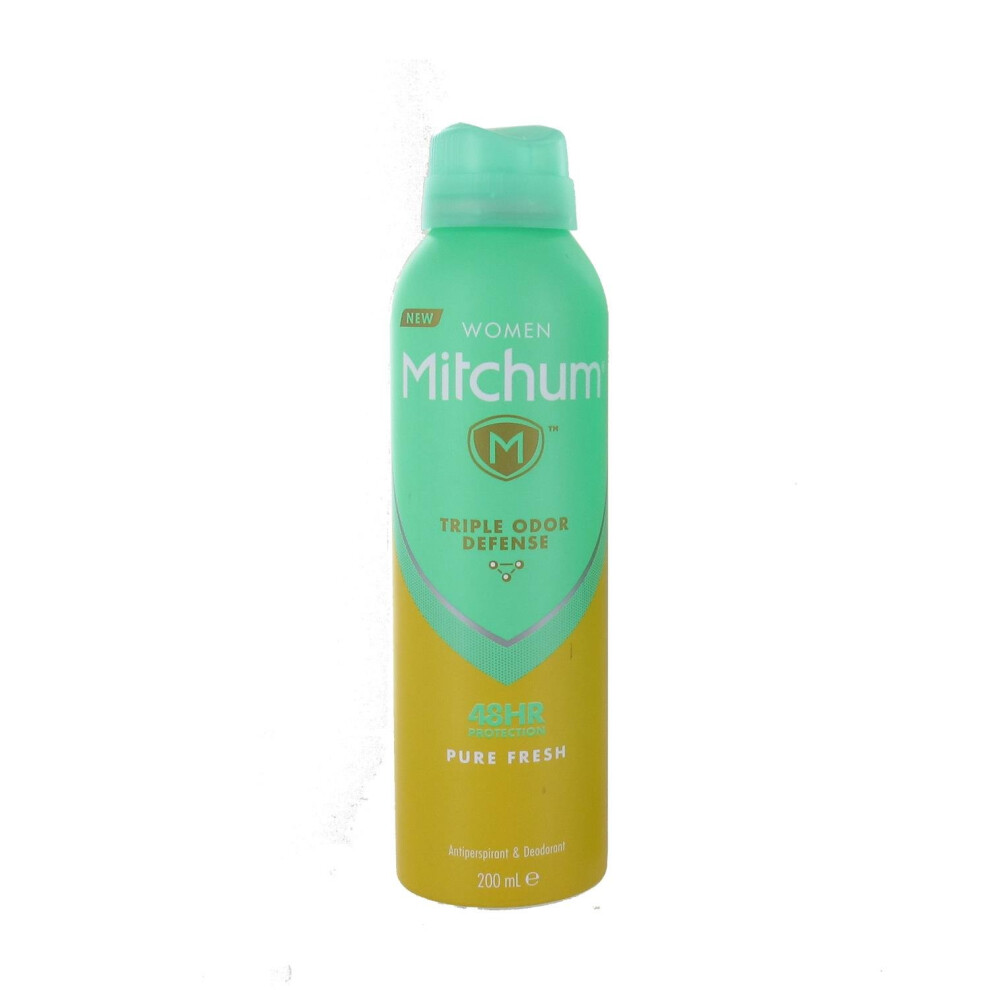 Mitchum Women Pure Fresh Triple Odor Defense 24Hrs Protection Antiperspirant Pure Deodorant Spray 200Ml For Women