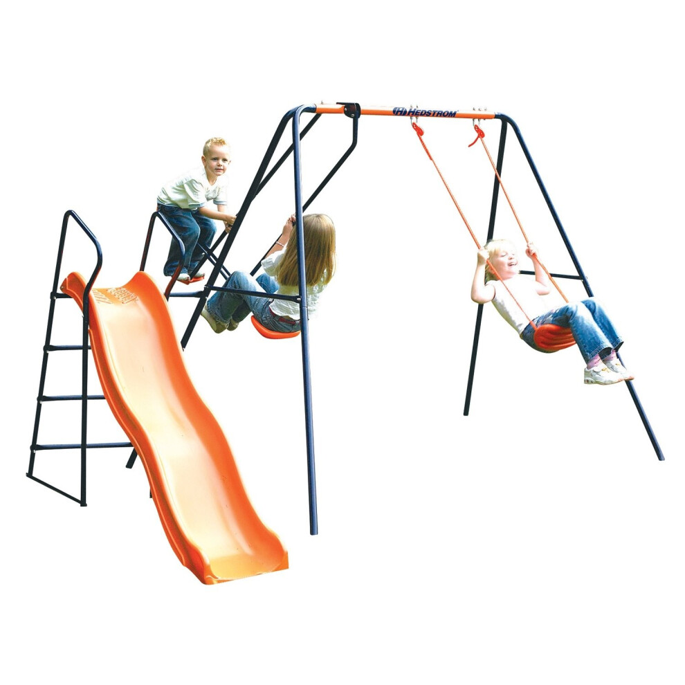 Hedstrom Saturn - Swing, Glider And Slide Set Blue/Orange Ages 3-10 Years