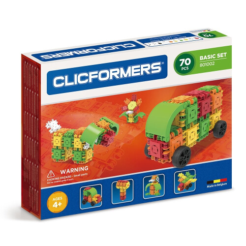 MAGFORMERS Clicformers Basic 70 PCS Set Building Blocks Construction and Building Toy Set Ages 4 Years + Multi Colour