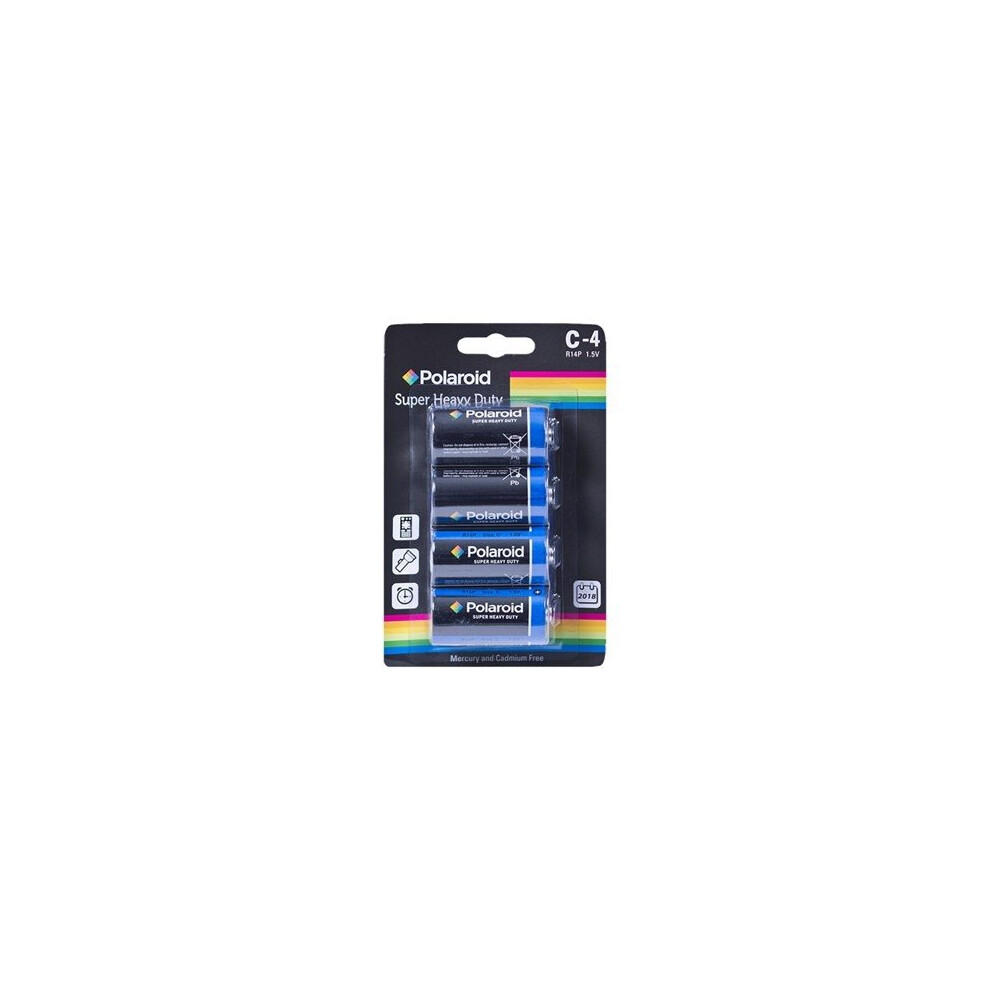 Polaroid 4PK C Size Heavy Duty Battery C-4