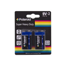Polaroid 2-Pack 9V Heavy Duty Batteries (9V-2) Mercury & Cadmium Free, Long-Lasting Power - 5.0253E+12