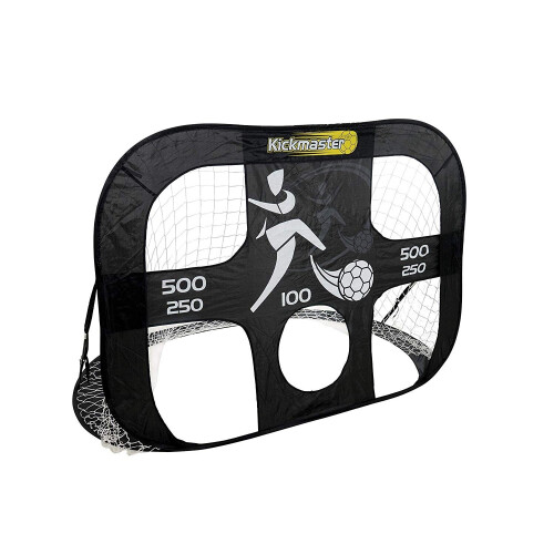 Kickmaster MV Sports Kickmaster Large Quick Up Football Goal & Target Shot 2 in 1 Portable Goal With In Built Target Shot Carry Bag Included Ages 5 Years+