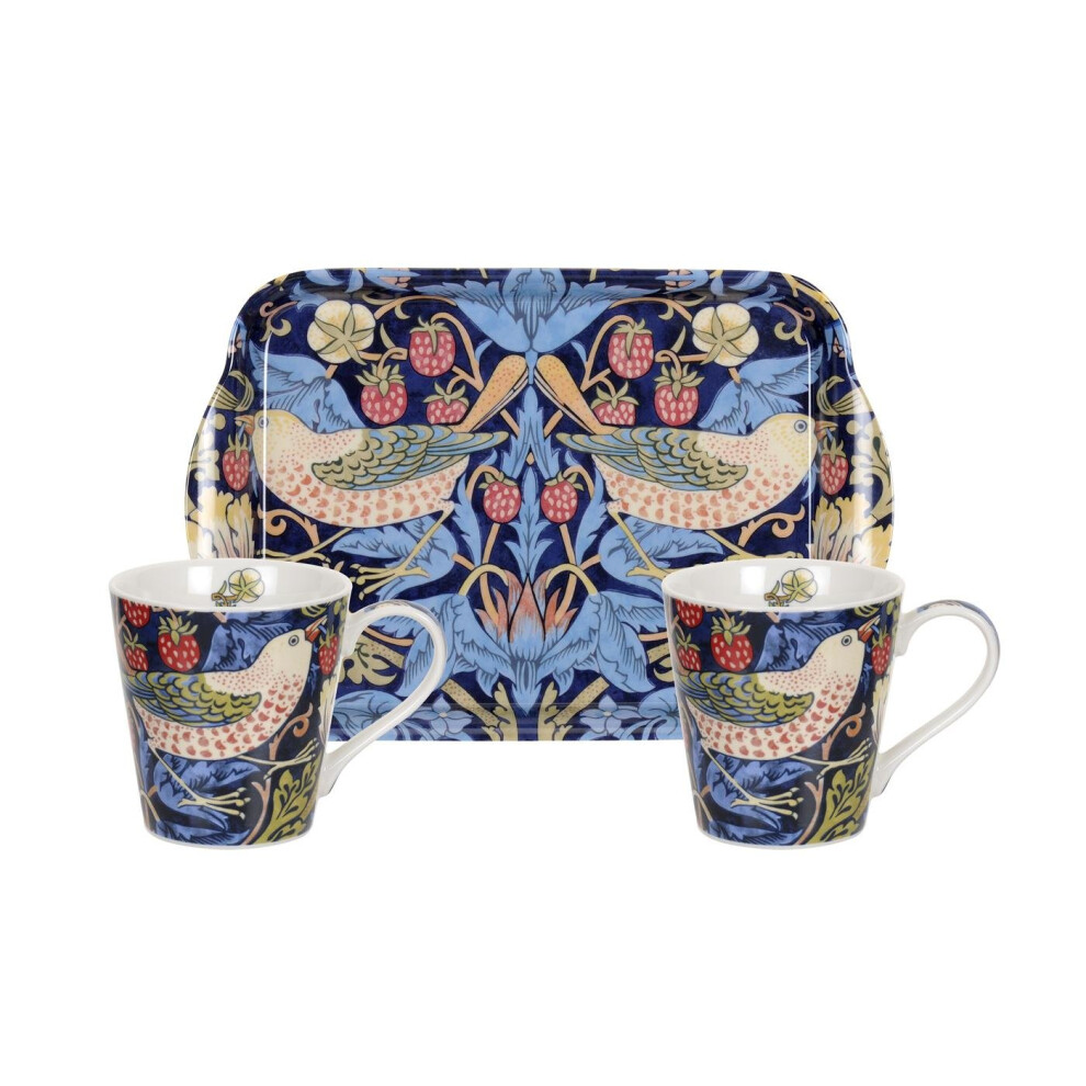Pimpernel Morris & Co Strawberry Thief Blue Mug and Tray Set