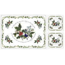 Pimpernel The Holly and The Ivy Placemats & Free Coasters Set of 6