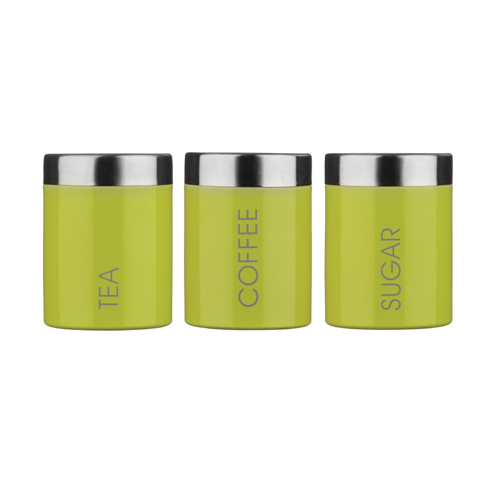 Premier Housewares Tea, Coffee & Sugar Canisters, Lime Green