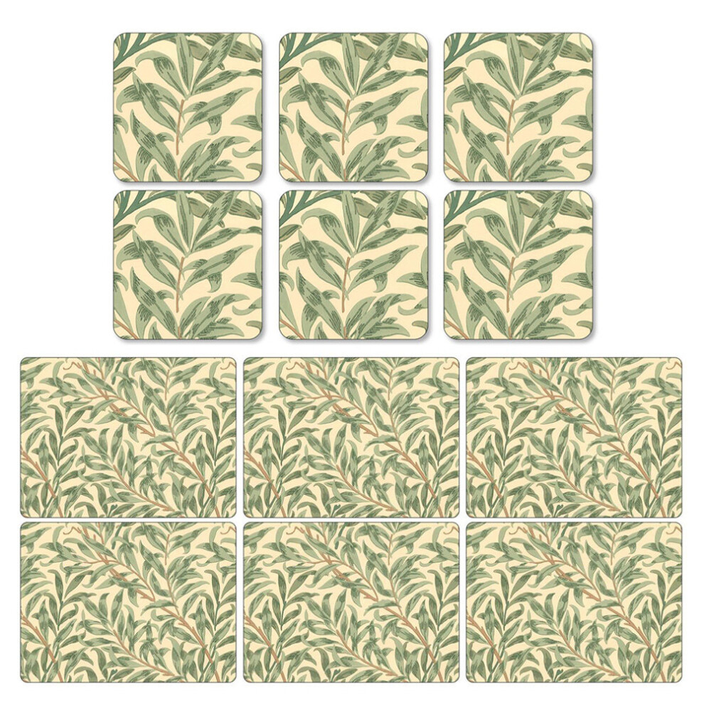 Pimpernel Willow Boughs Placemats And Coasters Set Green