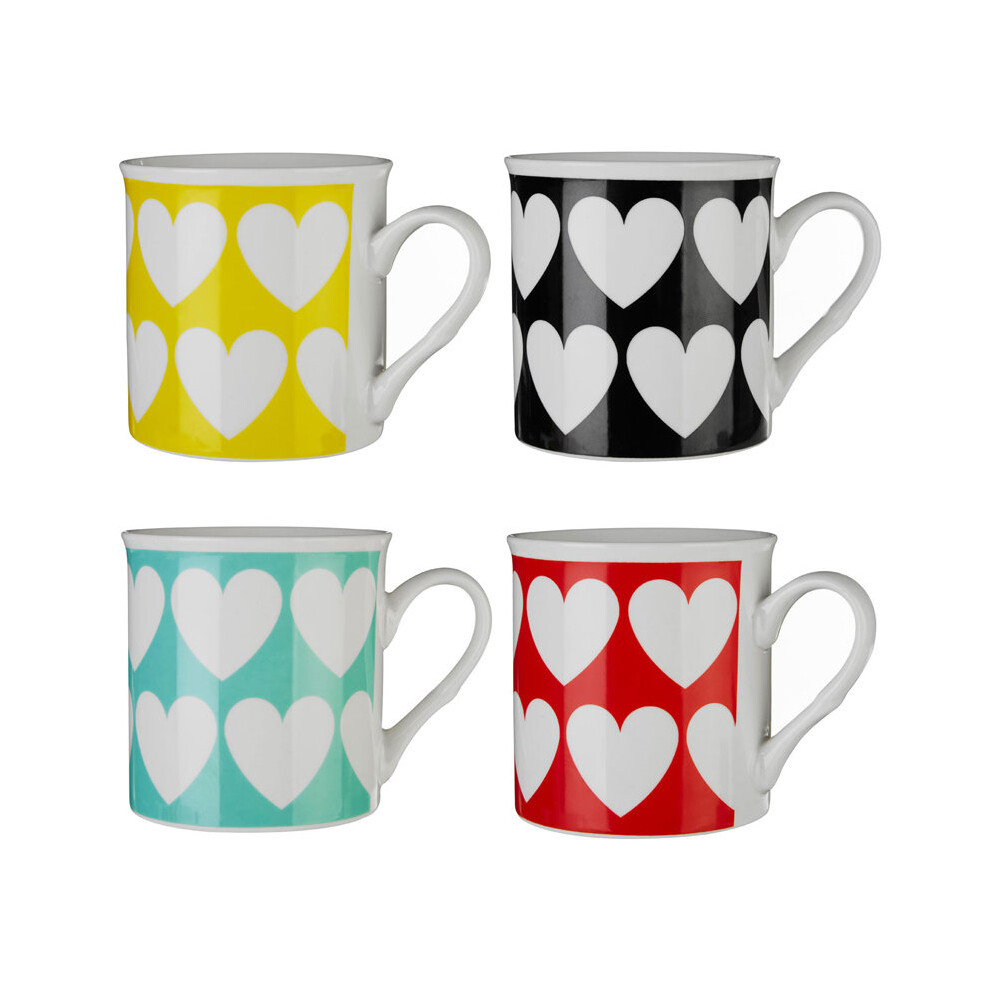 Premier Housewares Set Of 4 Heart Mugs