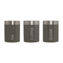 Premier Housewares Liberty Tea, Coffee & Sugar Canisters, Grey