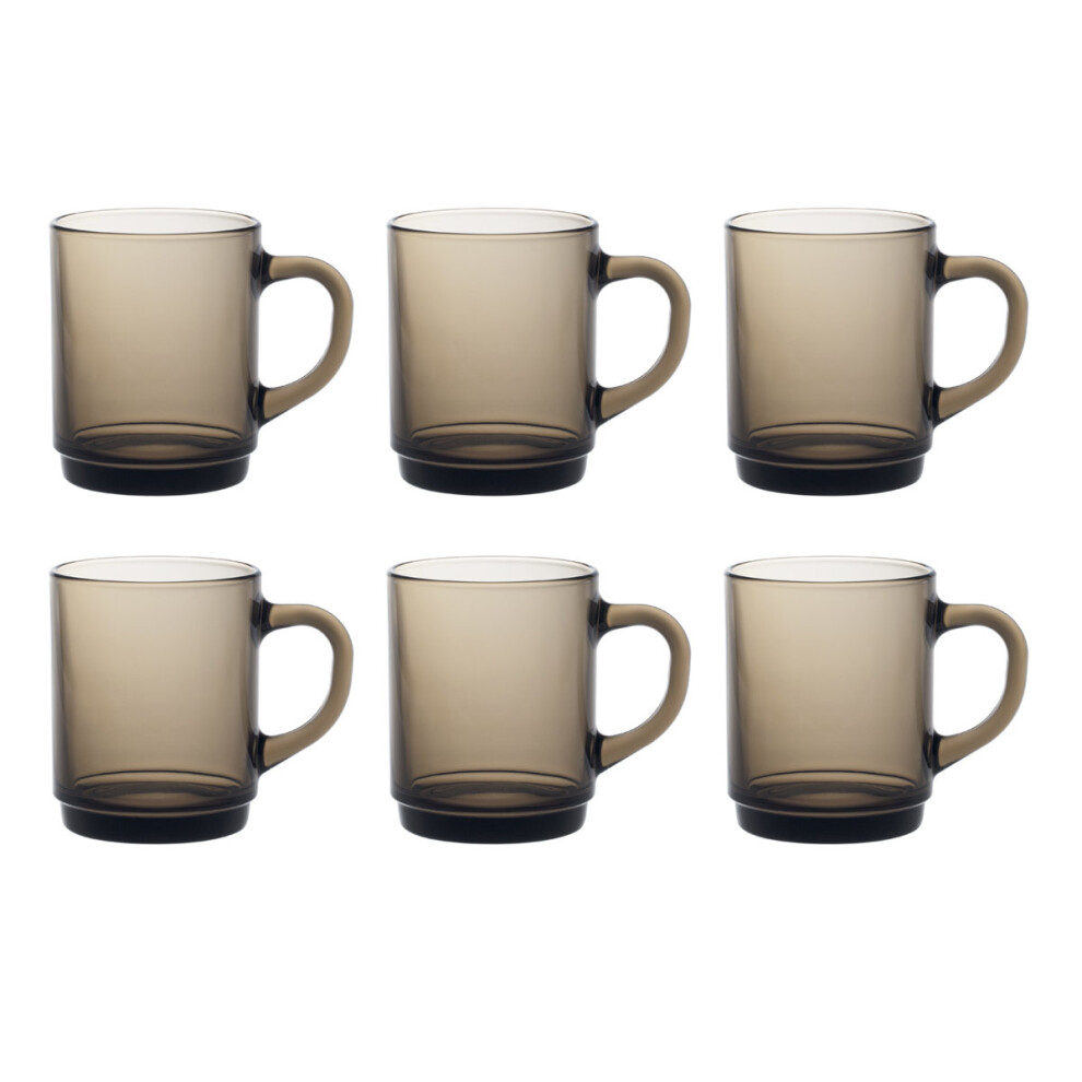 Duralex Set Of 6 Versailles Mugs, Smoke 26Cl