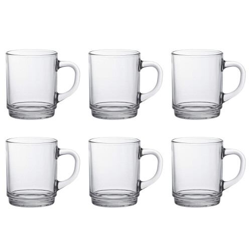 Duralex Duralex Set of 6 Versailles Clear Mug, 26cl