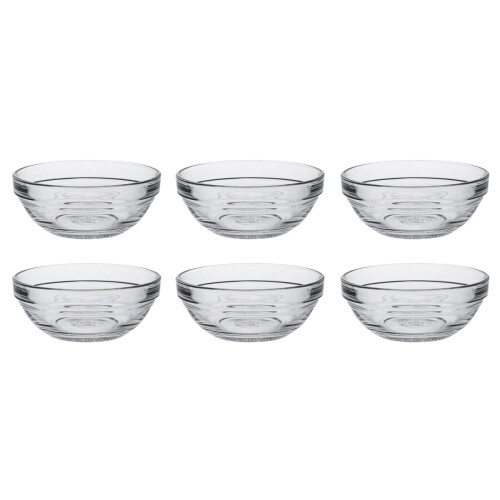 Duralex Duralex Set of 6 Lys Round Stacking Bowls, 9cm