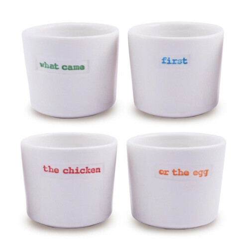 Keith Brymer Jones 4 Piece 'Chicken & Egg' Egg Cup Set