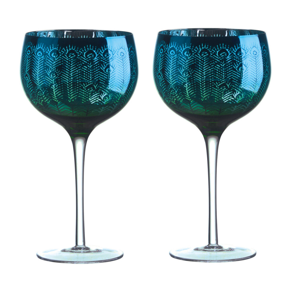 Artland Glassware Peacock Gin Glasses Set of 2