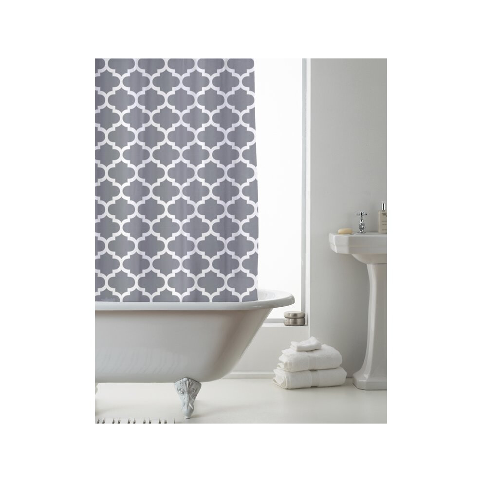 Rideau de douche Country Club Gris marocain 180 x 180cm