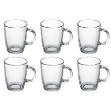 Bodum Bistro Glass Coffee Mugs, 0.35L, Set of 6