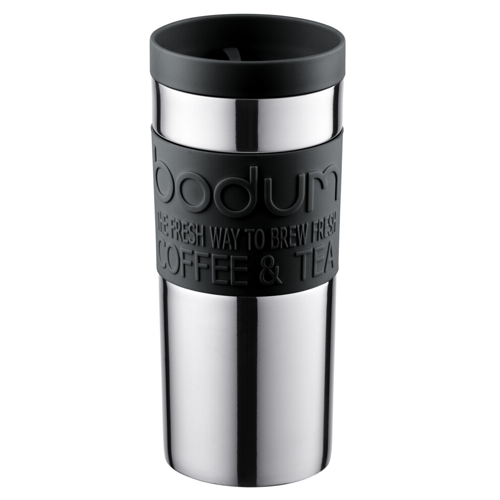 Bodum Stainless Steel Travel Mug, 0.35L, Black