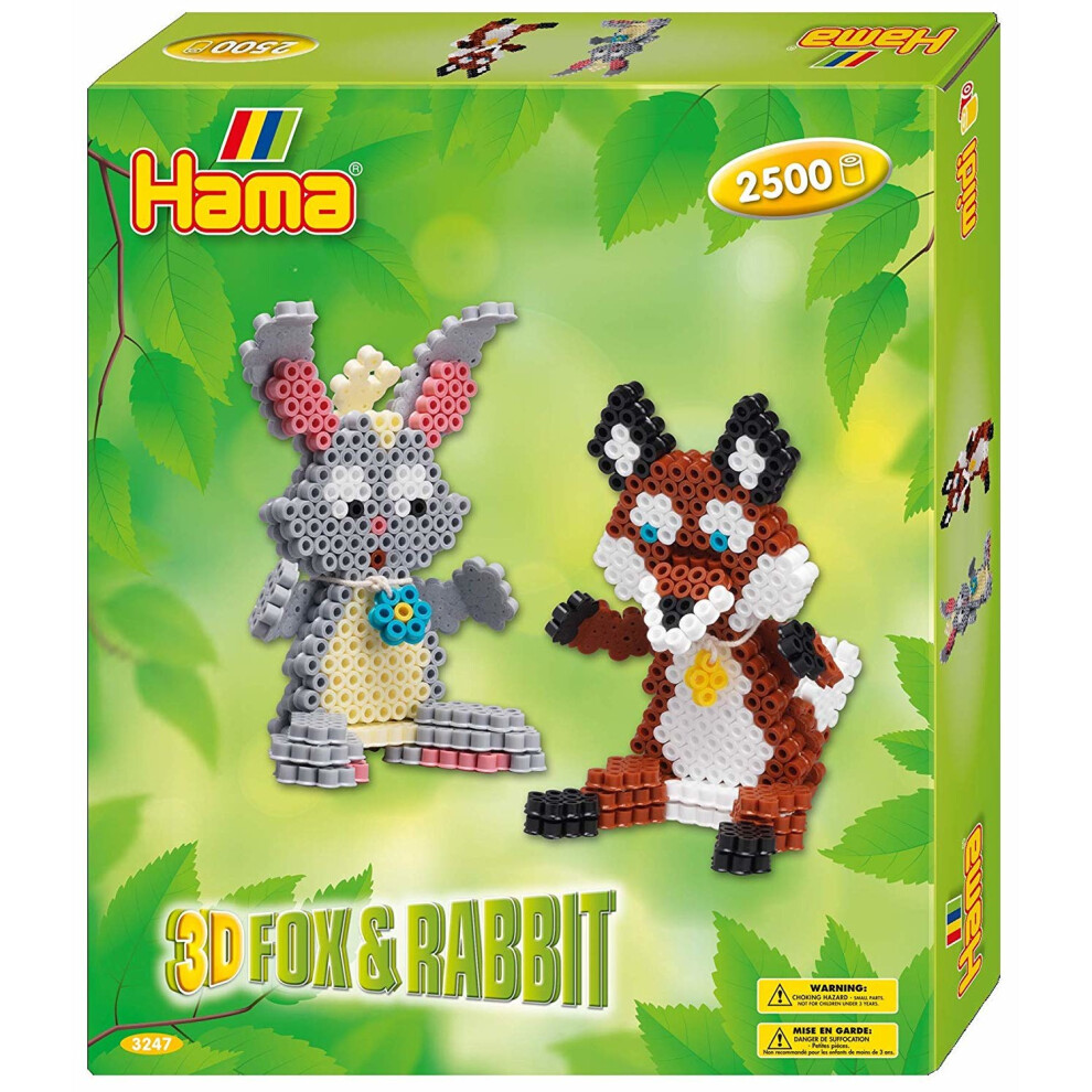 Hama Beads 3247 3D Gift Box Fox & Rabbit