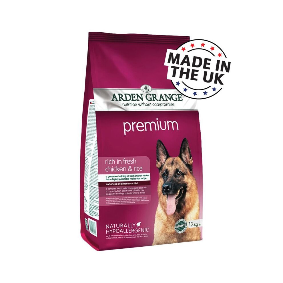 (12kg bag) Dry Dog Food Arden Grange Adult Premium Chicken Rice