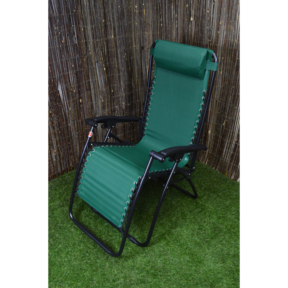 Multi Position Textoline Garden Relaxer Chair Lounger - Green