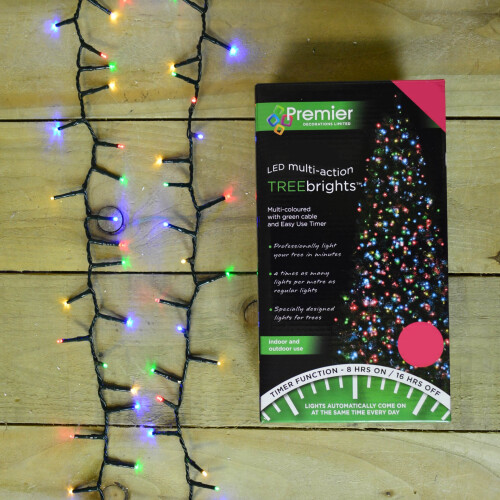 Premier Premier TreeBright 1000 Multi Colour LED Christmas Lights With Timer - 25m 1