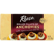 Reese KHFM00132837 Rolled Fillets of Anchovies with Capers in Olive Oil, 2 oz