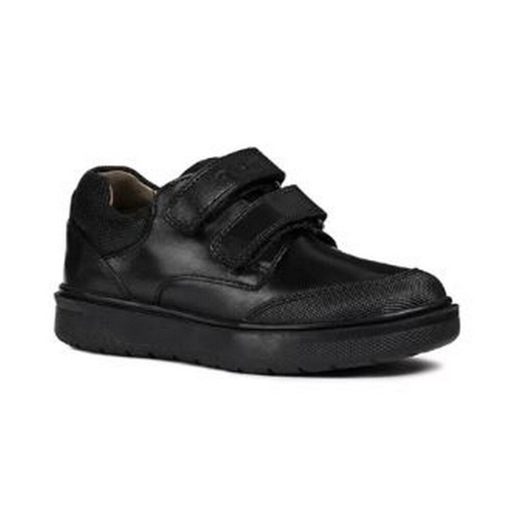 Geox (10 Uk Child, ) Boys J Riddock Touch Fastening Leather Shoe Black