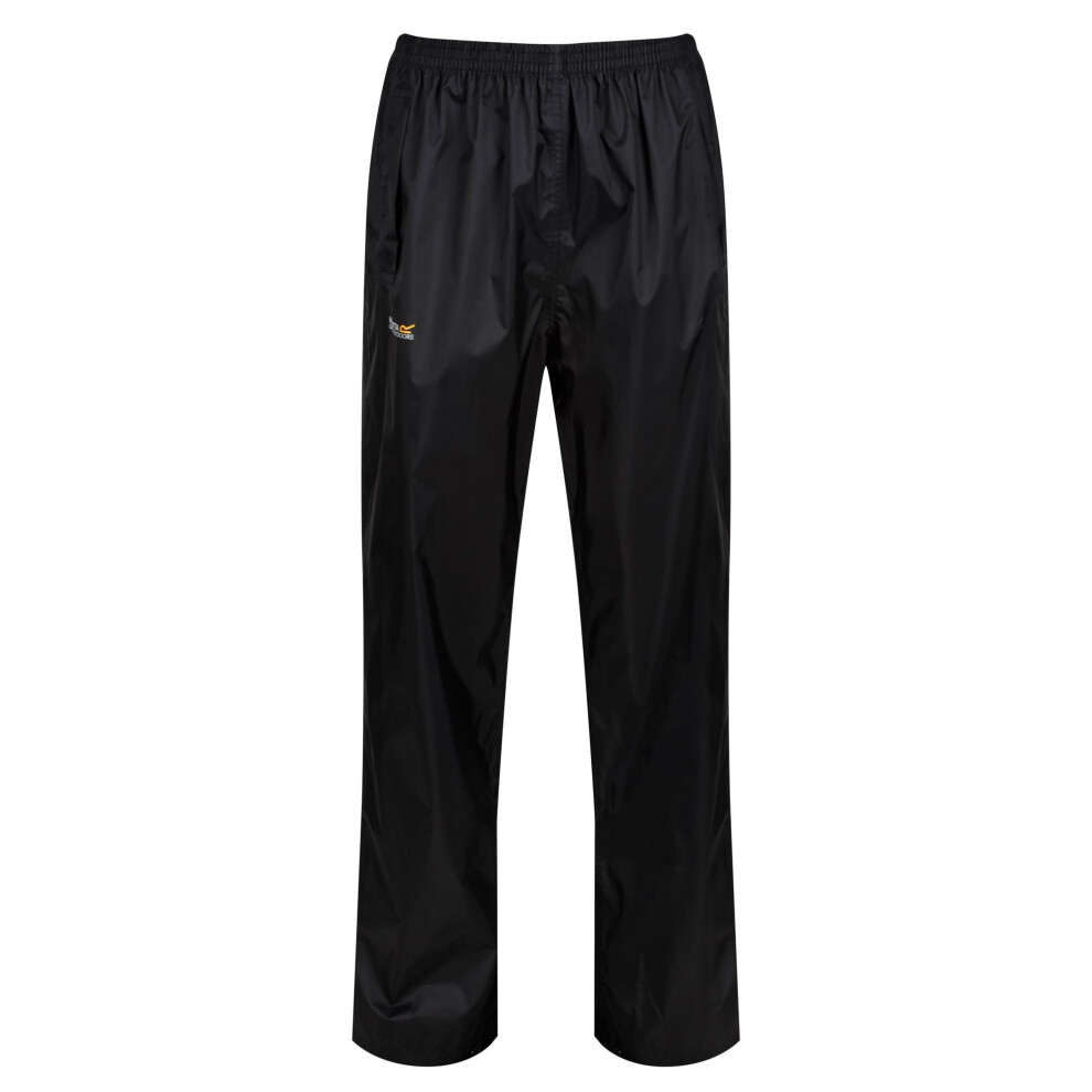 (L, Black) Regatta Great Outdoors Womens/Ladies Adventure Tech Pack It Waterproof Overtrousers