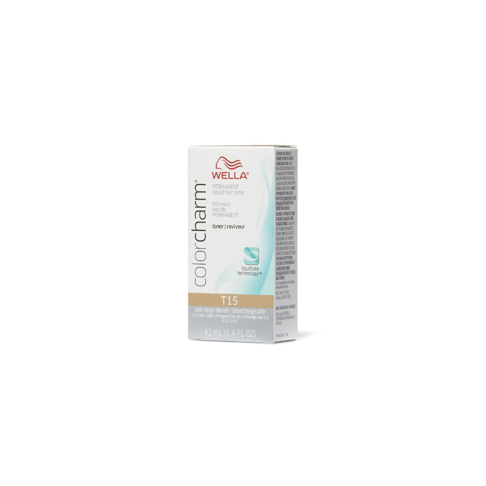 Wella (T15 Pale Beige Blonde) Color Charm Permanent Liquid Hair Toner - Blondes