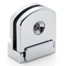 J058 Shower Door Clamp - Hanger Type Unit, High-Quality Wheel/Guide, 10mm Glass Hole, 18mm Edge Offset