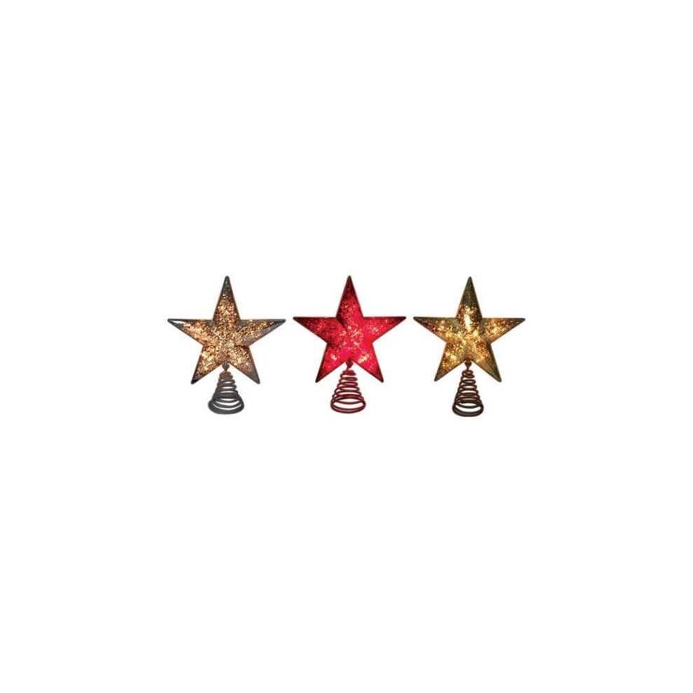 Celebrations 49056A-71 8.5 in. Christmas Star Tree Topper  Assorted - pack of 6