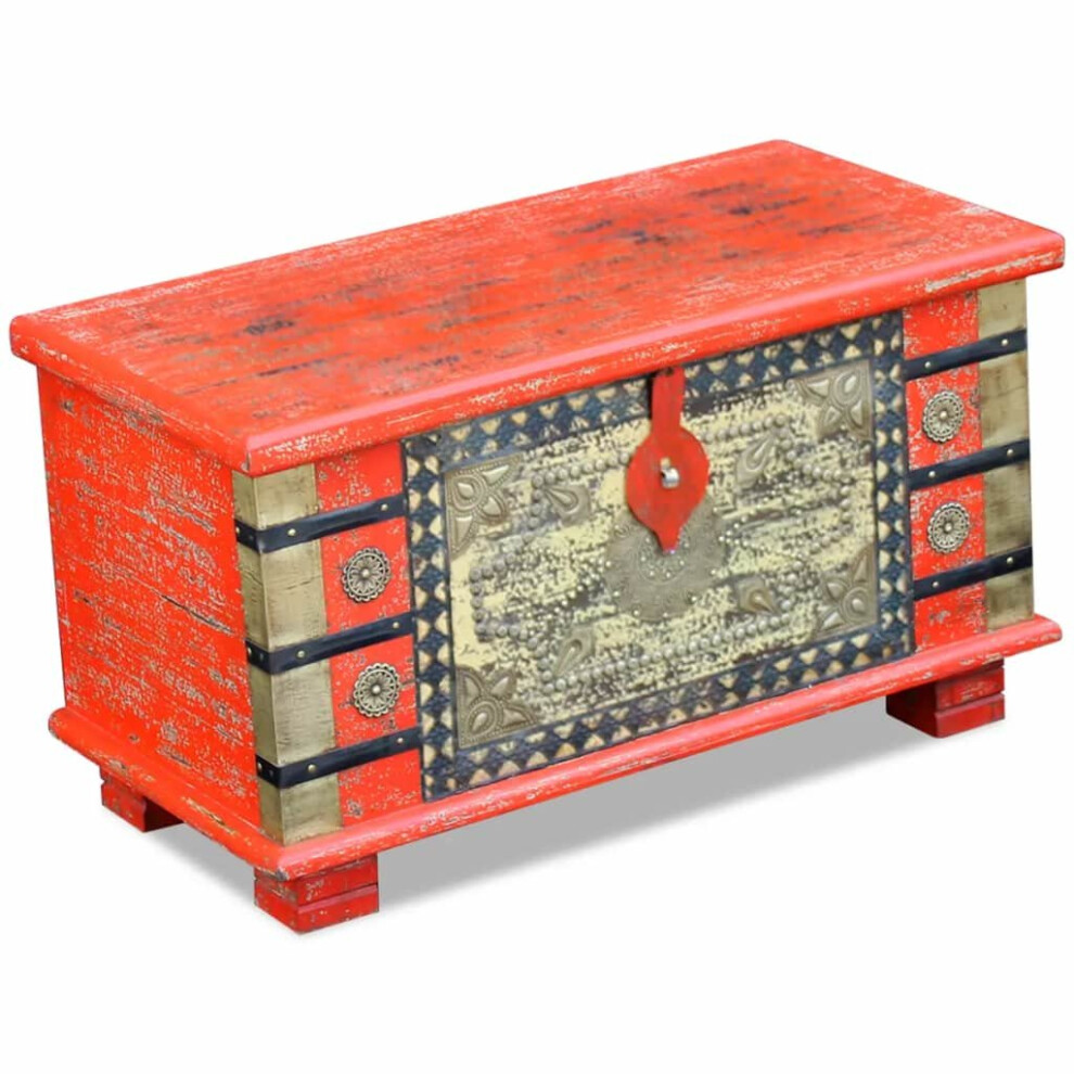 vidaXL Storage Chest Red Mango Wood 80x40x45cm Oriental Design Cabinet Box