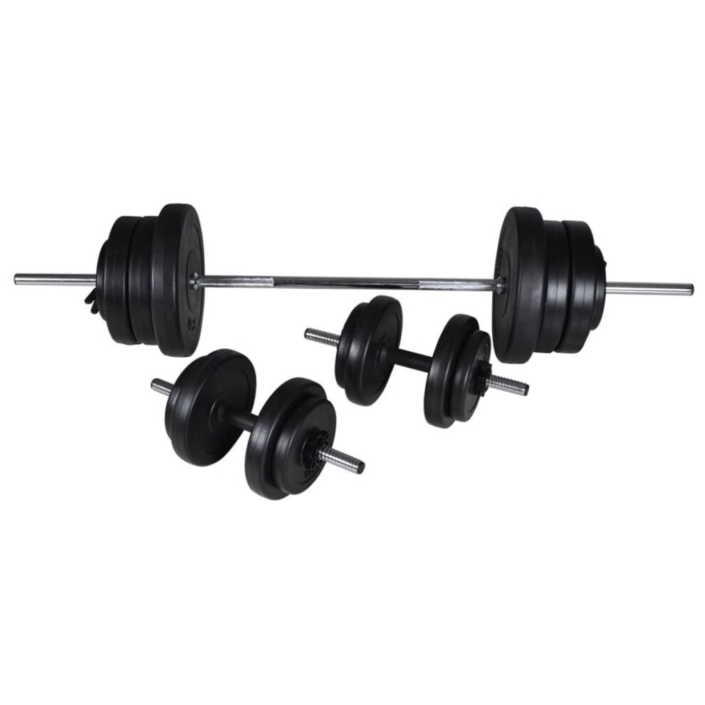 vidaXL Barbell and 2 Dumbbell Set 60.5kg Gym Weight Fitness Exercise Equipment