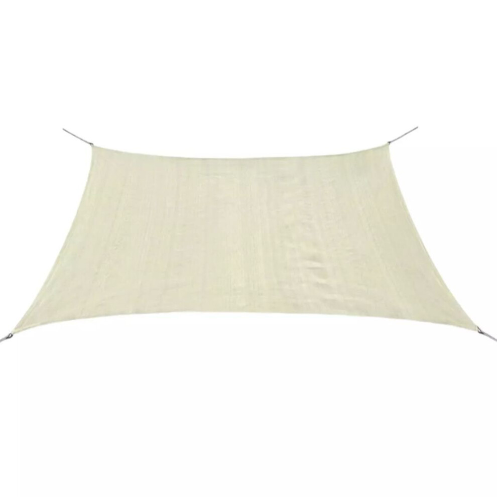 vidaXL Sunshade Sail HDPE Square 2x2m Cream Garden Patio Awning Canopy Shade