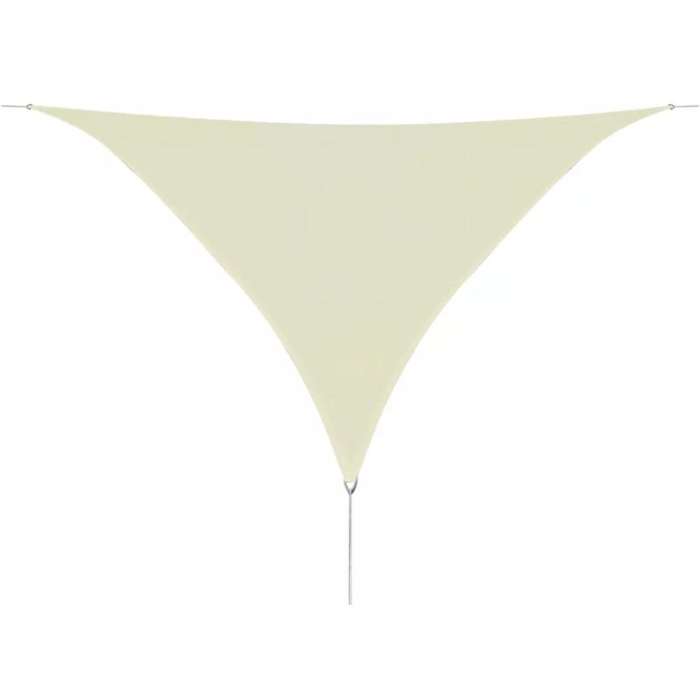 vidaXL Sunshade Sail HDPE Triangular 3.6x3.6x3.6m Cream Garden Awning Canopy