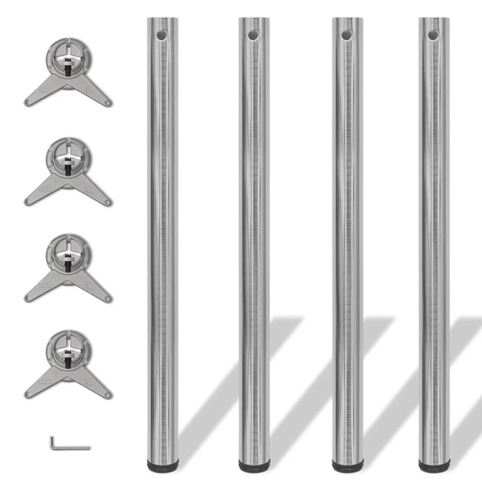 4 Height Adjustable Table Spare Legs Feet Foot Brushed Nickel Bar Worktop Desk