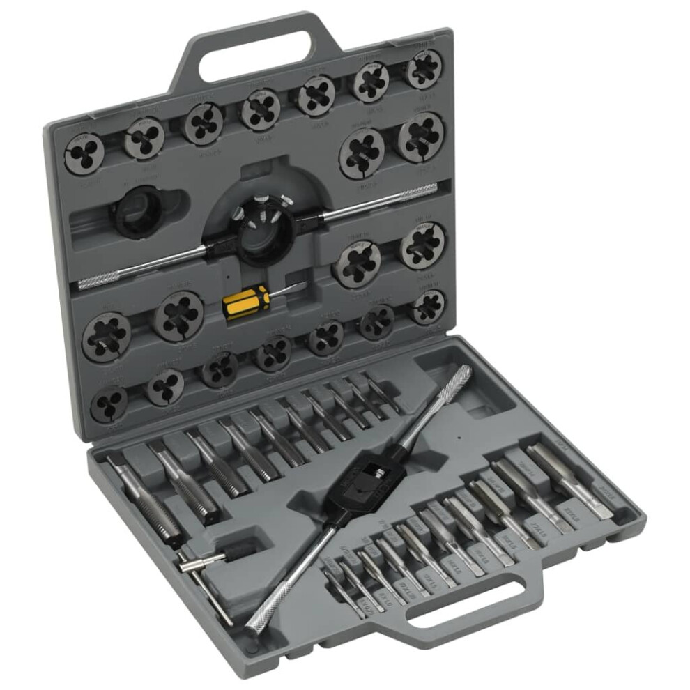 vidaXL Tap and Die Set 45 pcs Metric Wrench Cuts Bolts Engineers Kit Tool Case