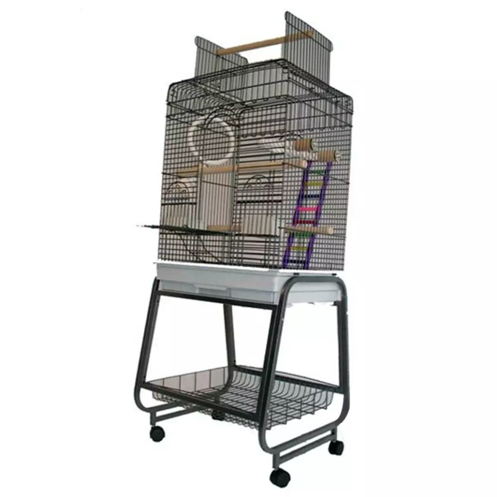 Strong Parrot Cage Villa Large Metal Bird Aviary Aurelia Silverstone Grey 93025