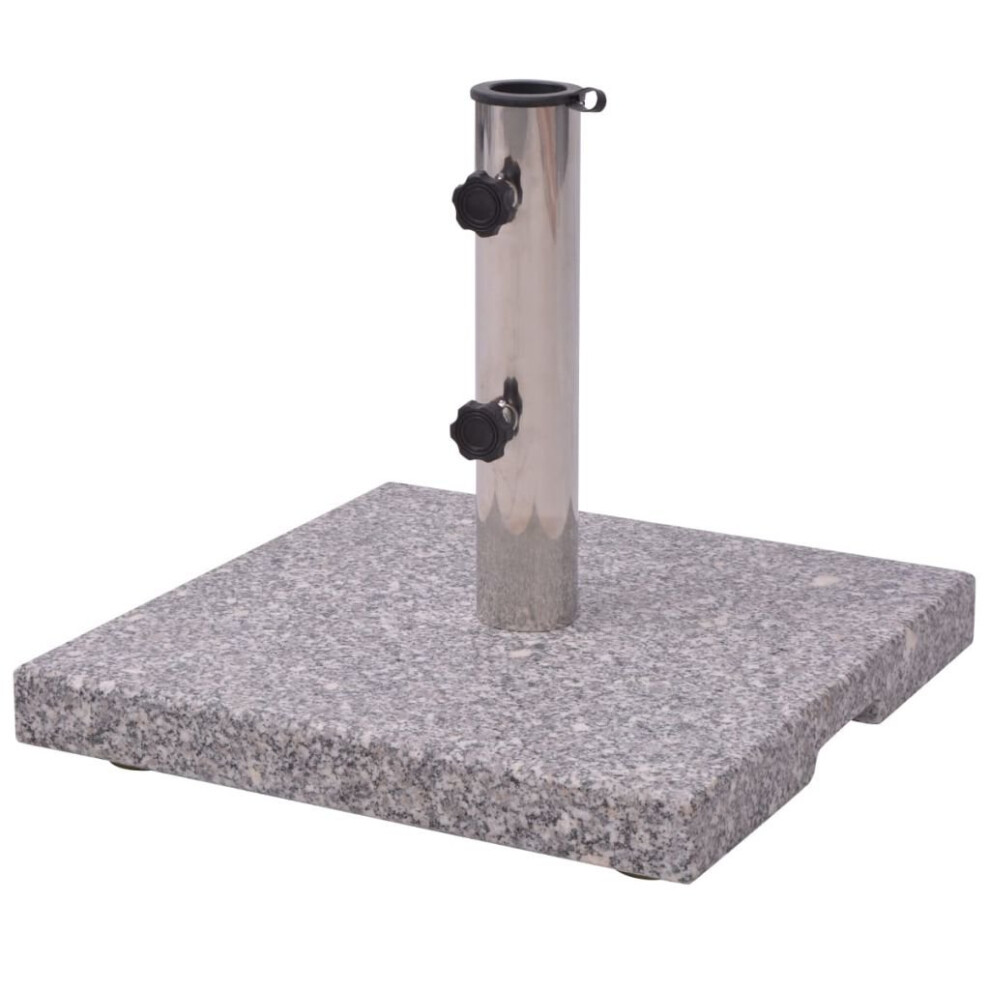 vidaXL Parasol Base Granite 20 kg, 400x400x48 mm, 2 Adapters (38/48 mm) - Outdoor Garden Umbrella Stand - 40818